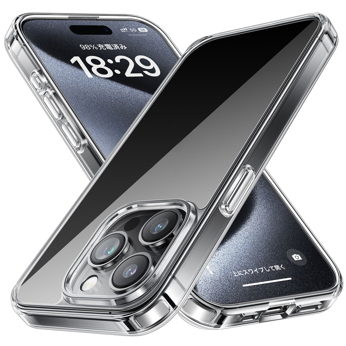 NIMASO ケース iPhone 15/Plus/Pro/Pro Max用 クリア 保護ケース 黄変