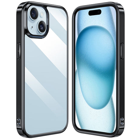 iPhone 15  背面強化ガラス ブラックケース