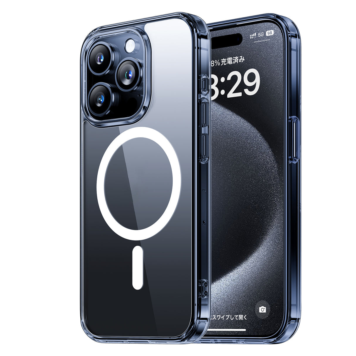 NIMASO iPhone 15 Pro/Pro Max用ケース MagSafe対応 スマホケース（氷