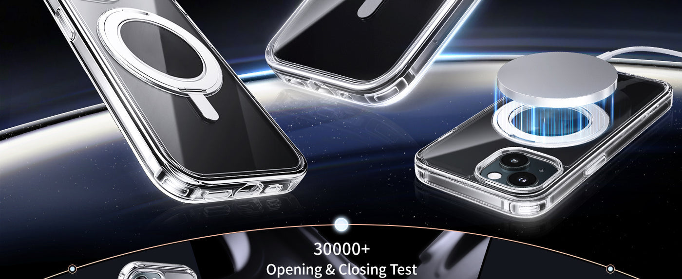 NIMASO iPhone 15用ケース MagSafe対応 360°回転スタンドケース（氷星