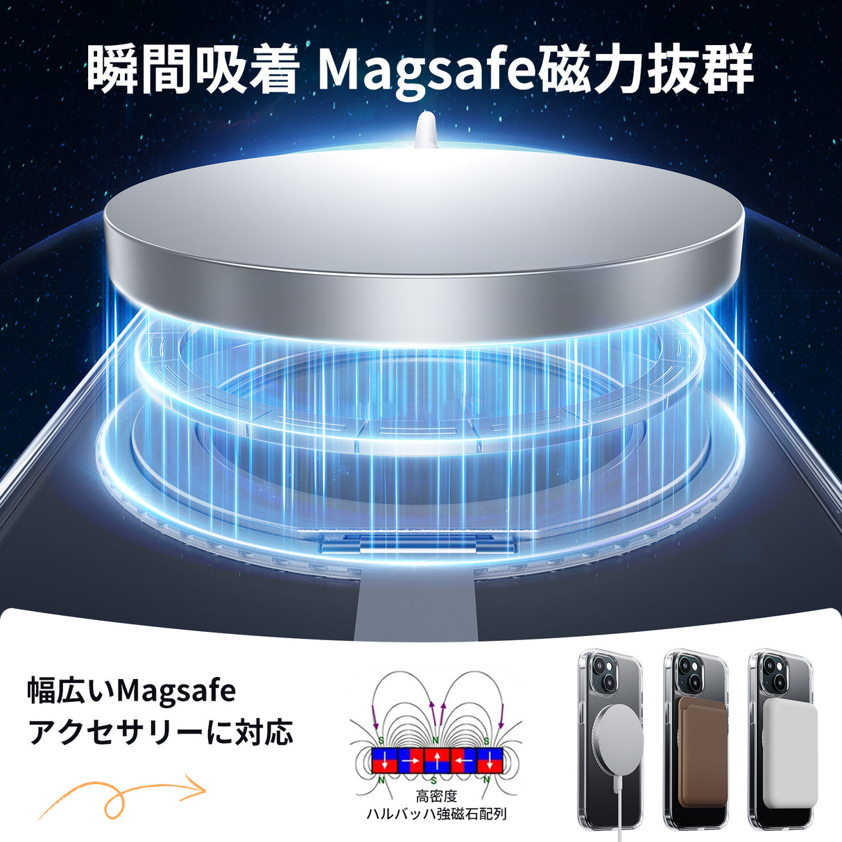  iPhone 15 360°回転スタンドケース　強力な磁力吸着