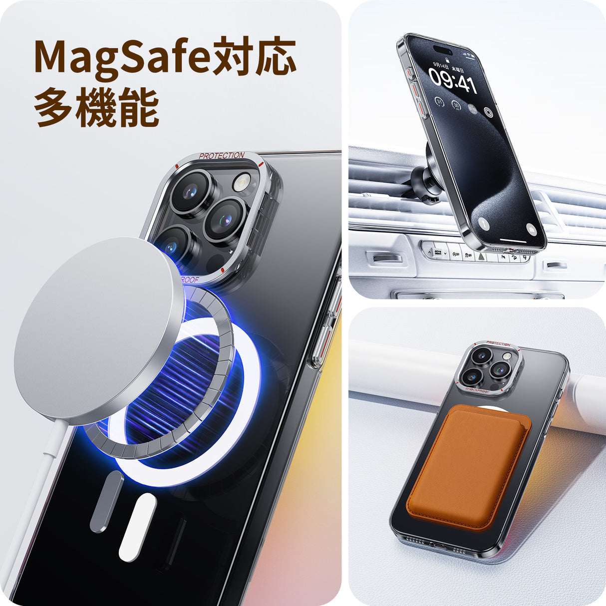 NIMASO iPhone 15 Pro/Pro Max用 MagSafe対応 ケース レンズ