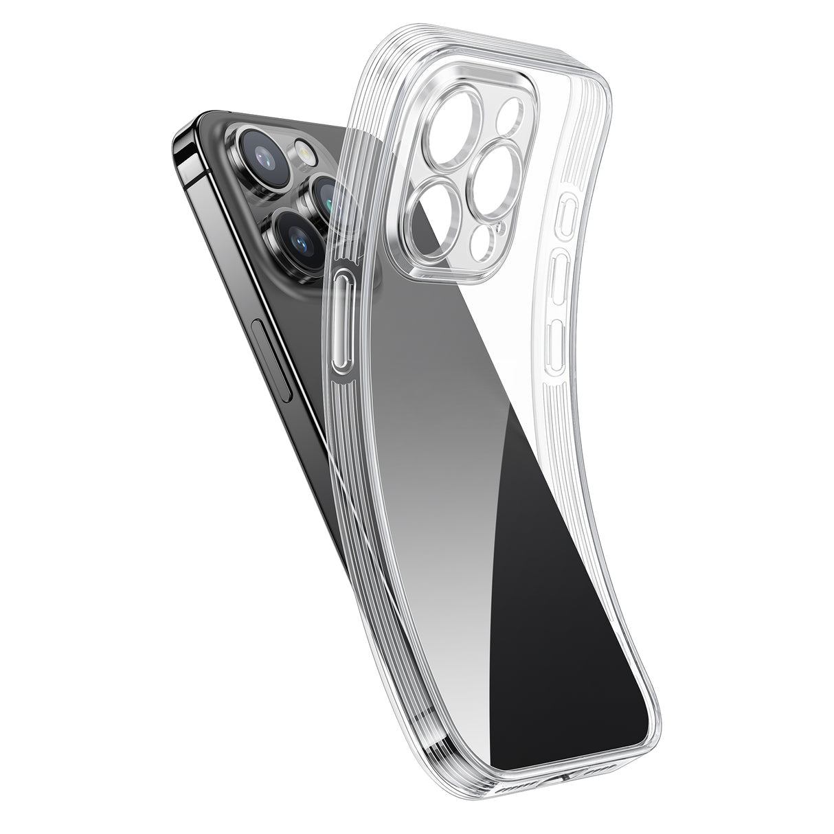NIMASO iPhone 15/Plus/Pro/Pro Max用 クリア ケース TPU素材