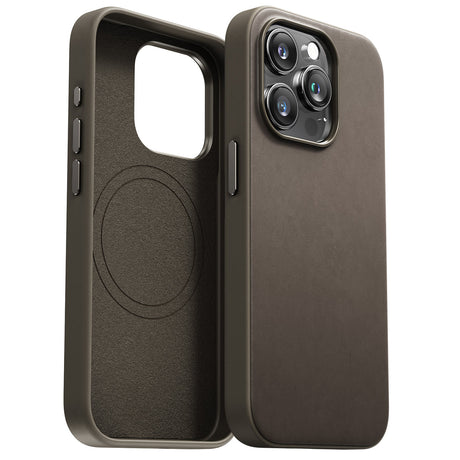 iPhone 15 Pro/15 Pro Max用ケース MagSafe対応 ファインウーブン素材 カーキー色 