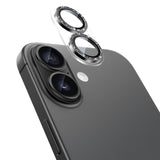 NIMASO カメラフィルム iPhone 16/Plus/Pro/Pro Max 対応 アクリル＋キラキラ 全面保護 黒縁取り 9H強化ガラス 耐衝撃 1枚セット