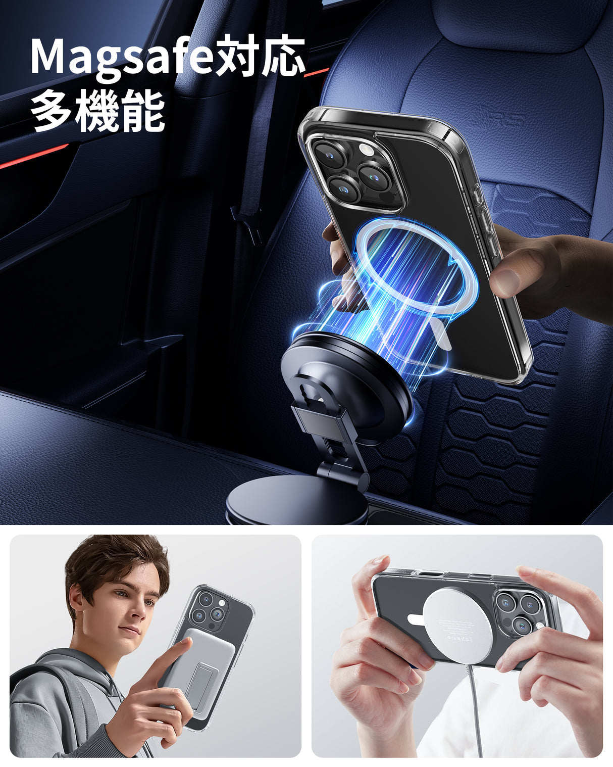 NIMASO iPhone 16/Pro用ケース MagSafe対応 スマホケース 耐衝撃 （氷