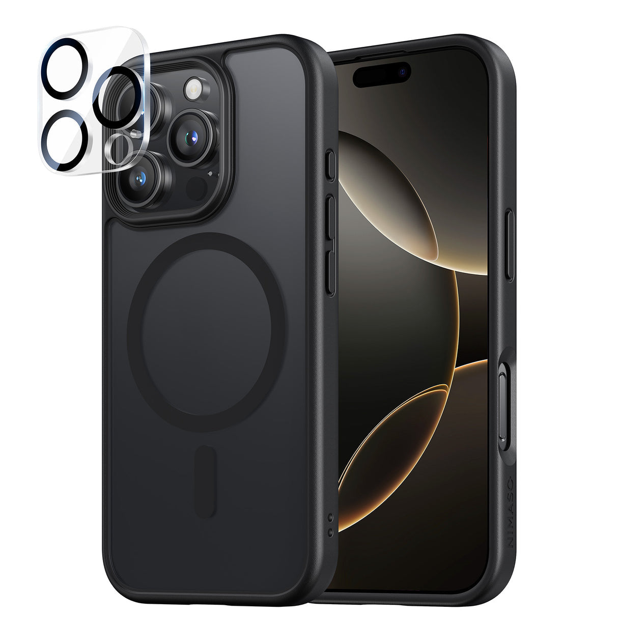 NIMASO iPhone 16/Plus/Pro/Pro Max用ケース+カメラフィルム