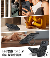 iPhone 16eケース 360°回転スタンド