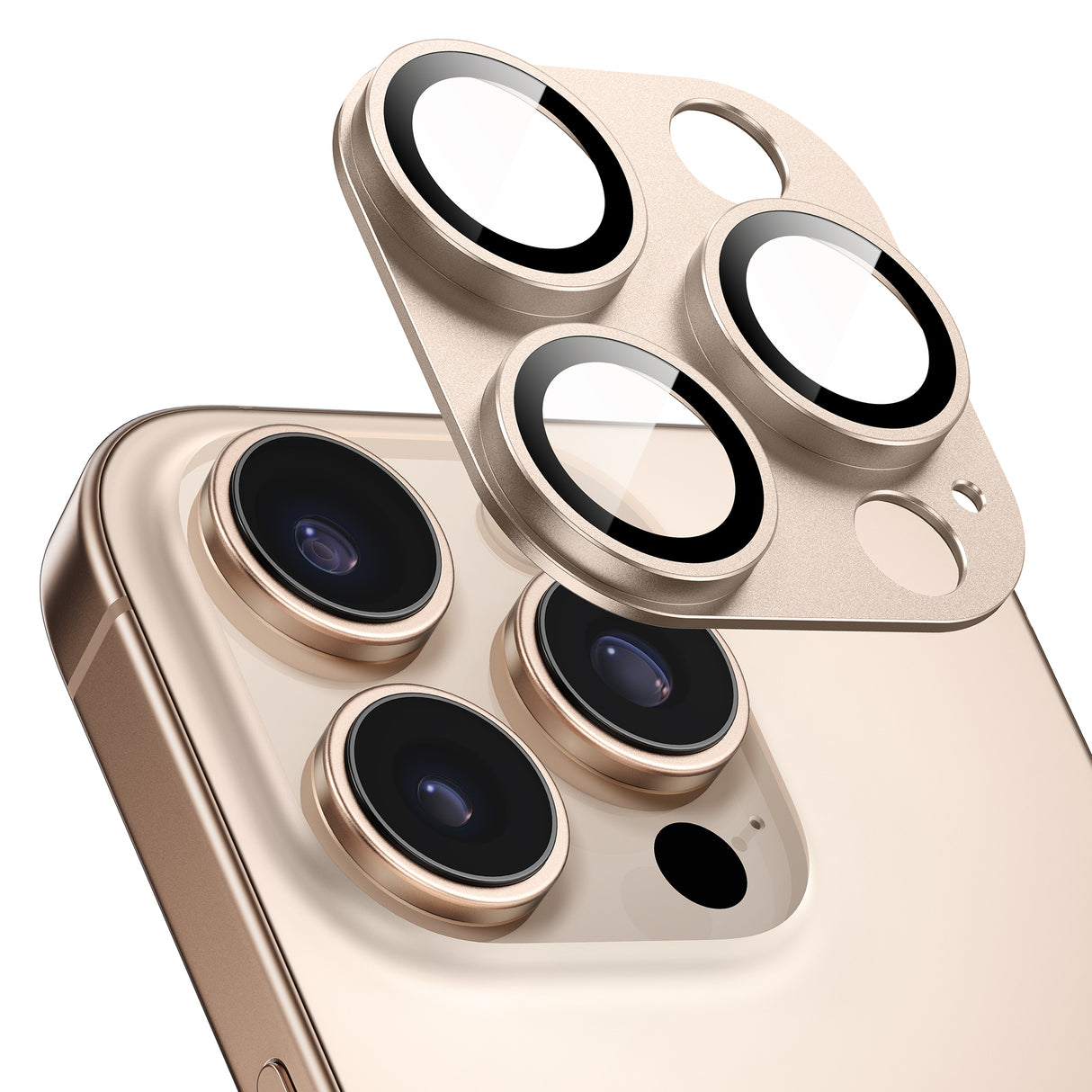 NIMASO iPhone 16/Plus/Pro/Pro Max用 カメラフィルム アルミ合金製＋9Hガラス 1枚/2枚セット