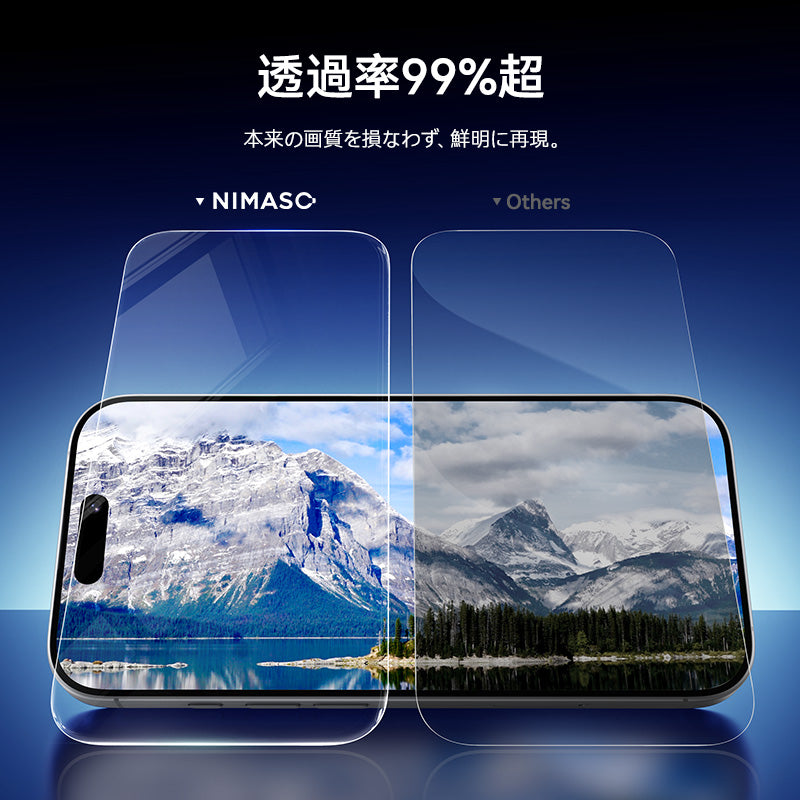 【究極の保護セット】NIMASO iPhone 17 対応 ガラスフィルム ＋ カメラ保護フィルム クリア / アンチグレア / 覗き見防止 アルミ合金