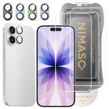 【究極の保護セット】NIMASO iPhone 17 対応 ガラスフィルム ＋ カメラ保護フィルム クリア / アンチグレア / 覗き見防止 アルミ合金