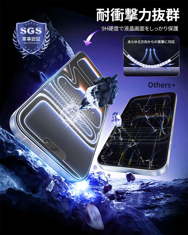 NIMASO iPhone 17/Pro/Pro Max/Air用 アンチグレア 強化ガラスフィルム