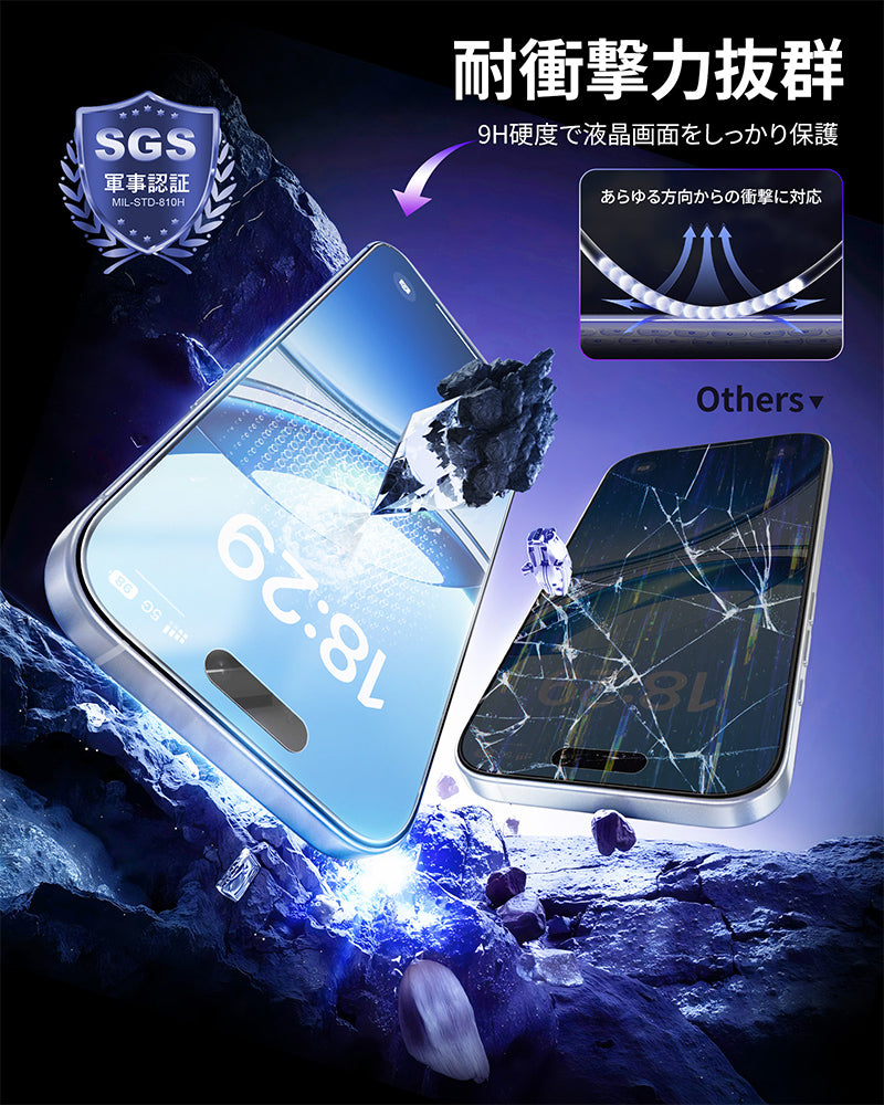 スマホ フィルム 指紋防止 貼り方