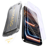 NIMASO iPhone 17/Pro/Pro Max/Air用 ブルーライトカット 強化ガラスフィルム 目の疲れ軽減 自動除塵ガイド枠 【2枚】