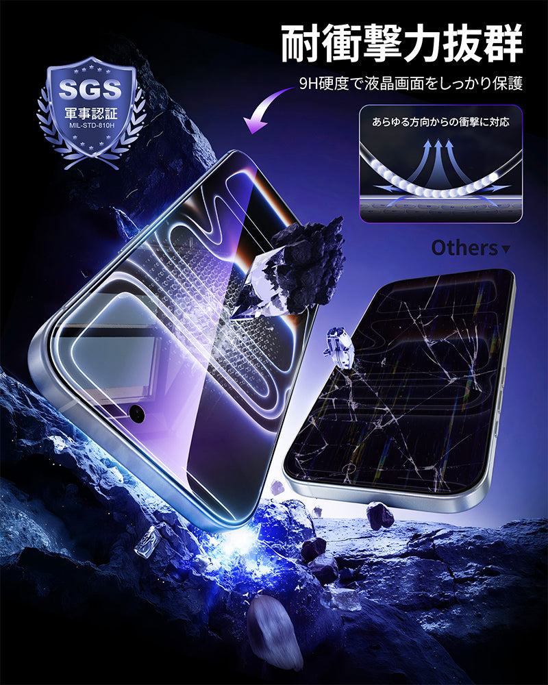 NIMASO iPhone 17/Pro/Pro Max/Air用 ブルーライトカットガラス