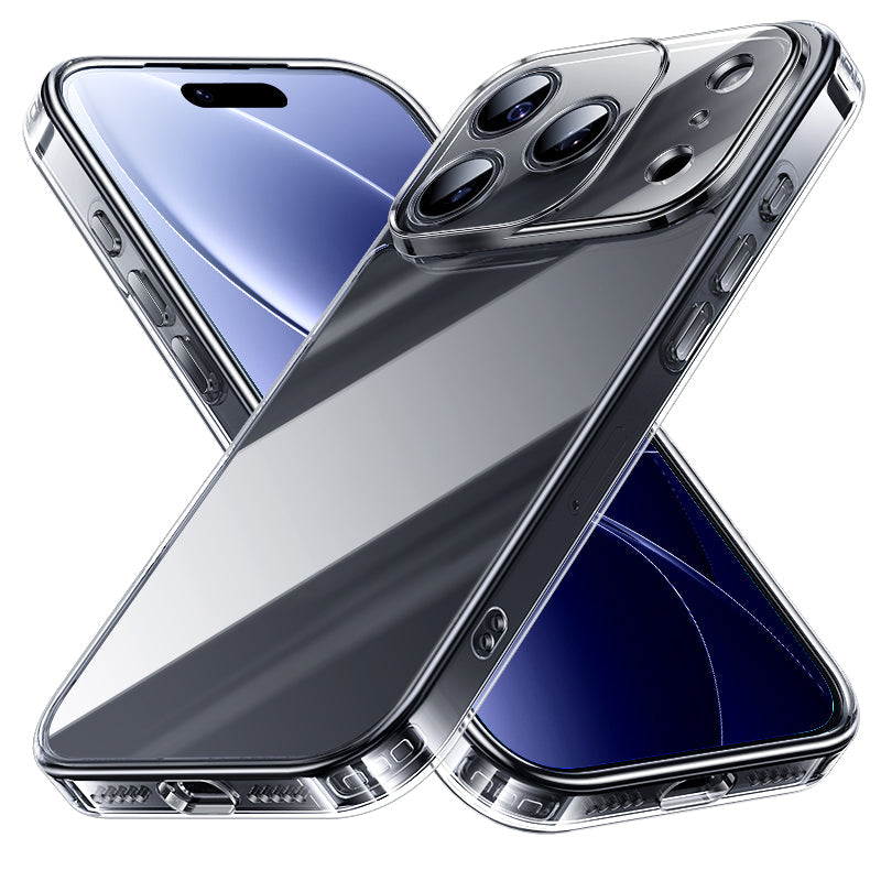 NIMASO iPhone 17/Pro/Pro Max/Air用 ケース クリア/マット 強化ガラス 9H硬度 耐衝撃 黄変防止（氷晶シリーズ）