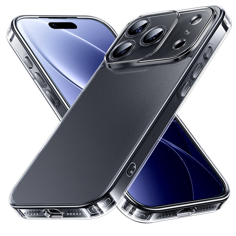 NIMASO iPhone 17/Pro/Pro Max/Air用 ケース クリア/マット 強化ガラス 9H硬度 耐衝撃 黄変防止（氷晶シリーズ）