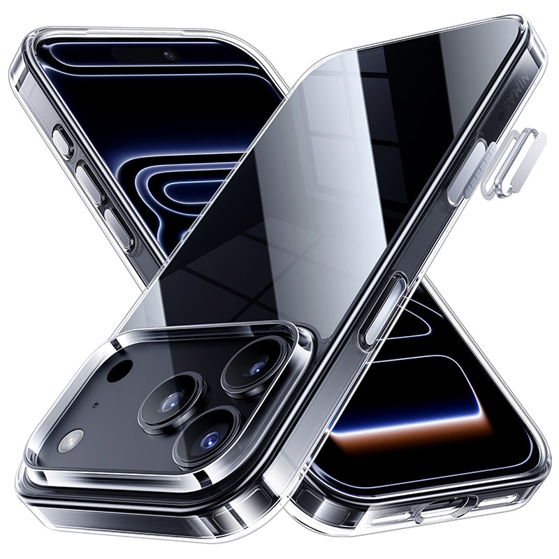 NIMASO iPhone 17/Pro/Pro Max/Air用 ケース クリア 黄変防止 耐衝撃 ストラップホール（氷星シリーズ）