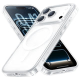 NIMASO iPhone 17/Pro/Pro Max用 スマホケース MagSafe対応 背面強化ガラス クリア/マット 黄変防止 ストラップホール付き（氷晶シリーズ）