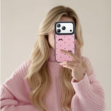 NIMASO iPhone 17/Pro/Pro Max/Air用 ケース MagSafe対応 可愛い おしゃれ 耐衝撃 ワイヤレス充電対応（ファンシーシリーズ）リボン柄 ピンク