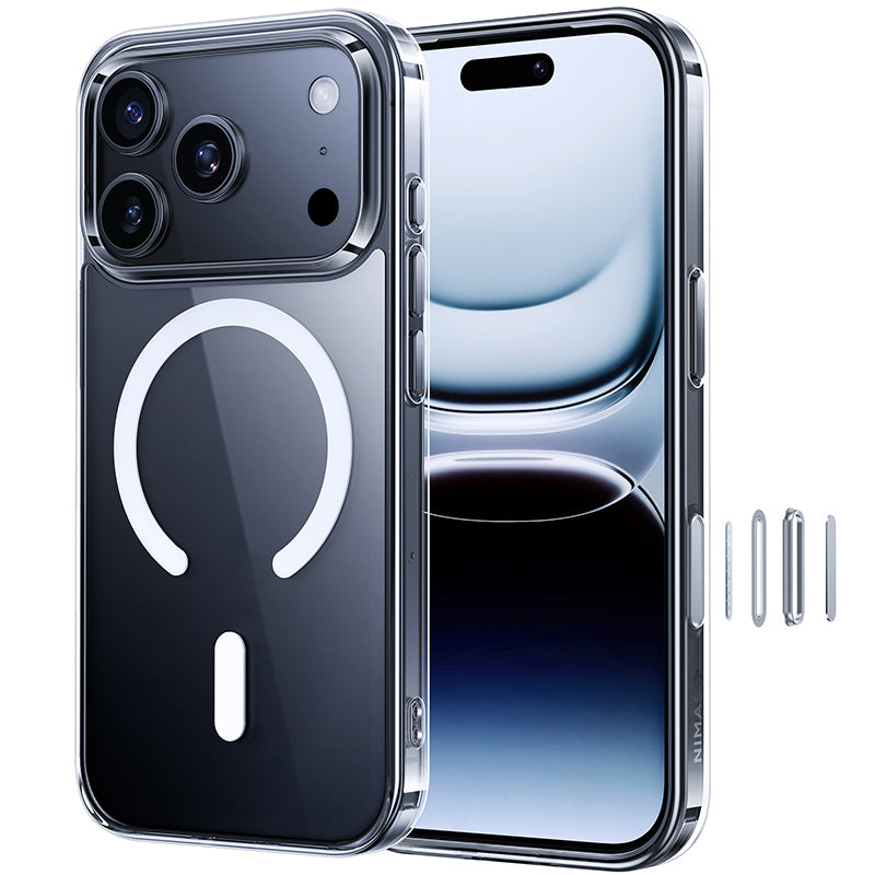 NIMASO iPhone 17/Pro/Pro Max/Air Case, Clear, MagSafe Compatible, Anti-Yellowing, Anti-Fingerprint, and Shockproof (Ice Star Series) 