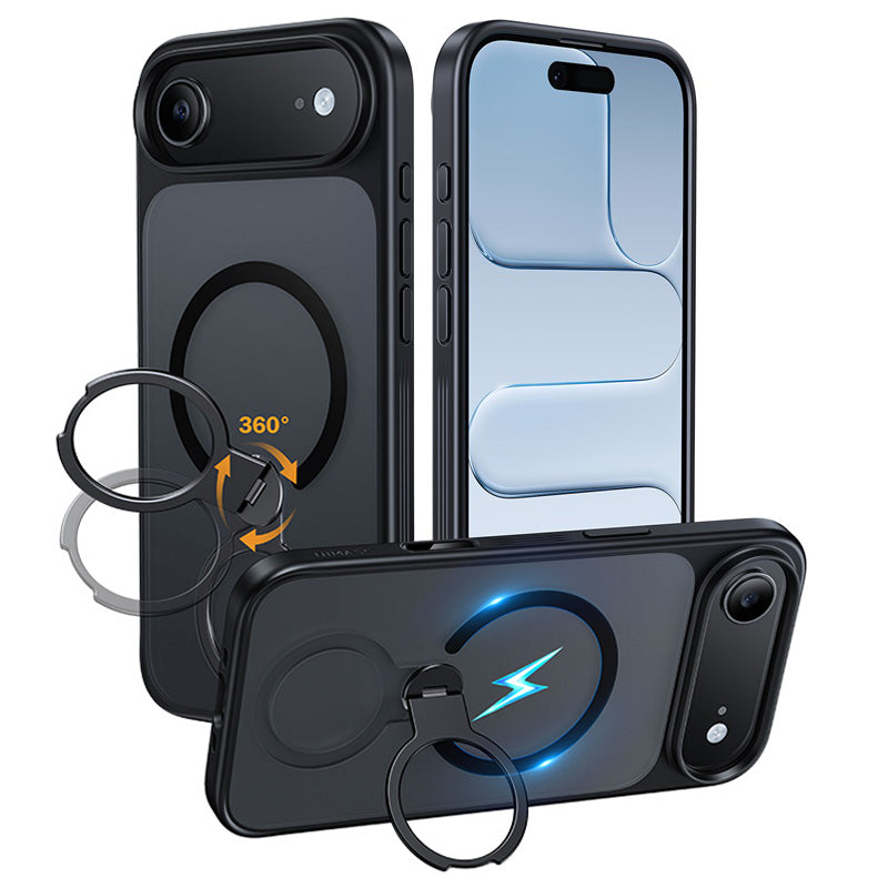 NIMASO iPhone 17/Pro/Pro Max/Air用 360°回転スタンドケース MagSafe