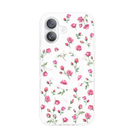 NIMASO iPhone 17 ケース かわいい 赤いバラ ワイヤレス充電対応