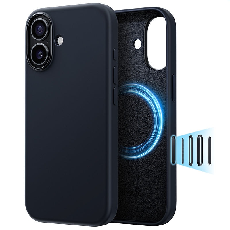 NIMASO iPhone 17/Pro/Pro Max/Air用 ケース MagSafe対応 シリコン 全面保護 耐衝撃 指紋防止 ワイヤレス充電対応 カメラコントロールカバー付き （望見シリーズ）