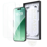 NIMASO Gorilla Glass Screen Protector for iPhone 17/Pro/Pro Max/Air (Bari-Raku Box) with 9H Hardness and Automatic Dust Removal Guide Frame (2 Screens) 