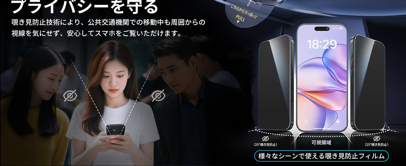 iPhone17 Pro 覗き見防止 フィルム セット