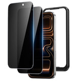 NIMASO iPhone 17/Pro/Pro Max/Air用 強化ガラスフィルム 覗き見防止 指紋防止 ガイド枠付き【2枚】