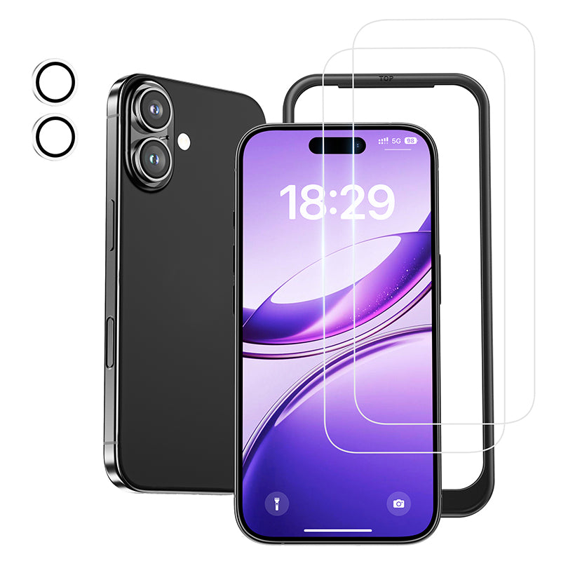 NIMASO iPhone 17/17 Pro/17 Pro Max用 ガラスフィルム (2枚) + カメラ