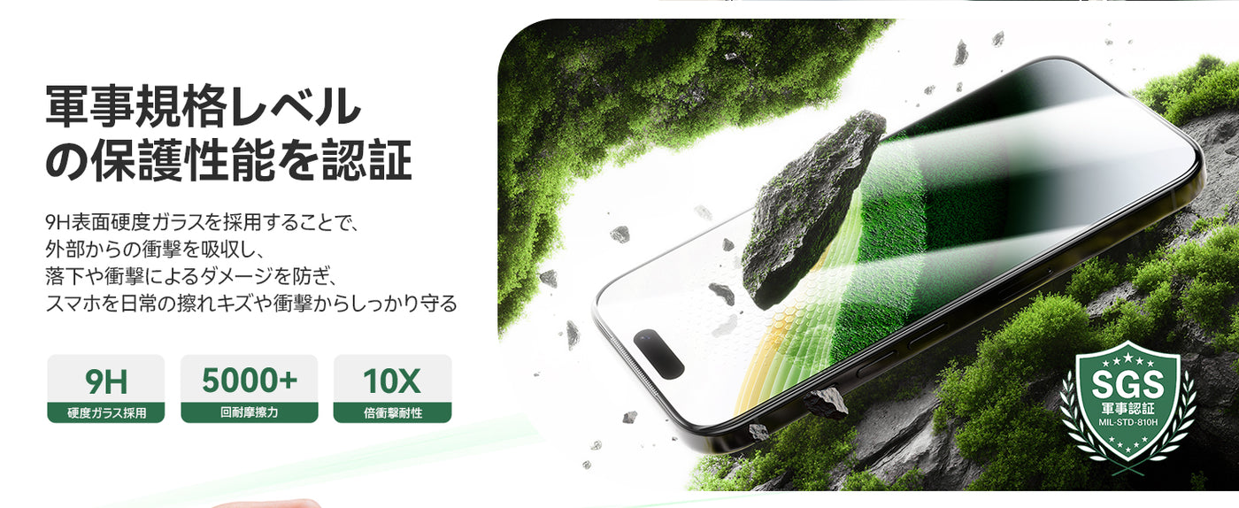 iPhone17 Pro スライドローラー式 強化ガラスフィルム 在宅勤務向け