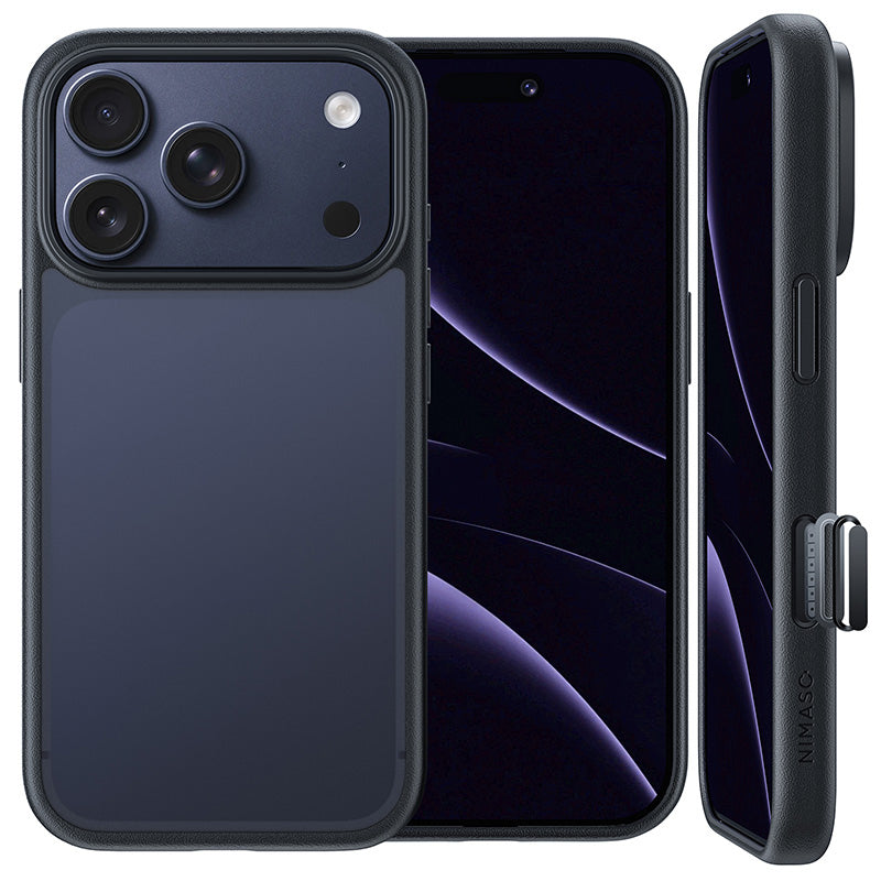 NIMASO Case for iPhone 17/Pro/Pro Max/Air, Semi-Transparent, Shockproof, Wireless Charging, with Strap Hole (Kuroba Series) 