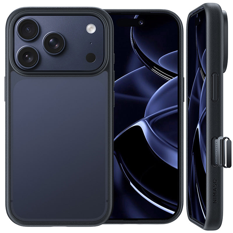 NIMASO Case for iPhone 17/Pro/Pro Max/Air, Semi-Transparent, Shockproof, Wireless Charging, with Strap Hole (Kuroba Series) 