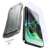 NIMASO Blue Light Blocking Tempered Glass Film for iPhone 17/Pro/Pro Max/Air, Reduces Eye Strain, and Features an Automatic Dust Removal Guide Frame (2-Pack) 