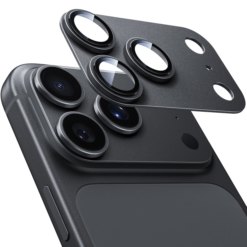 アルミ合金 カメラカバー レンズ全体保護 高透明 9H強化ガラス 耐衝撃 ケース干渉なし iPhone 17/18シリーズ用