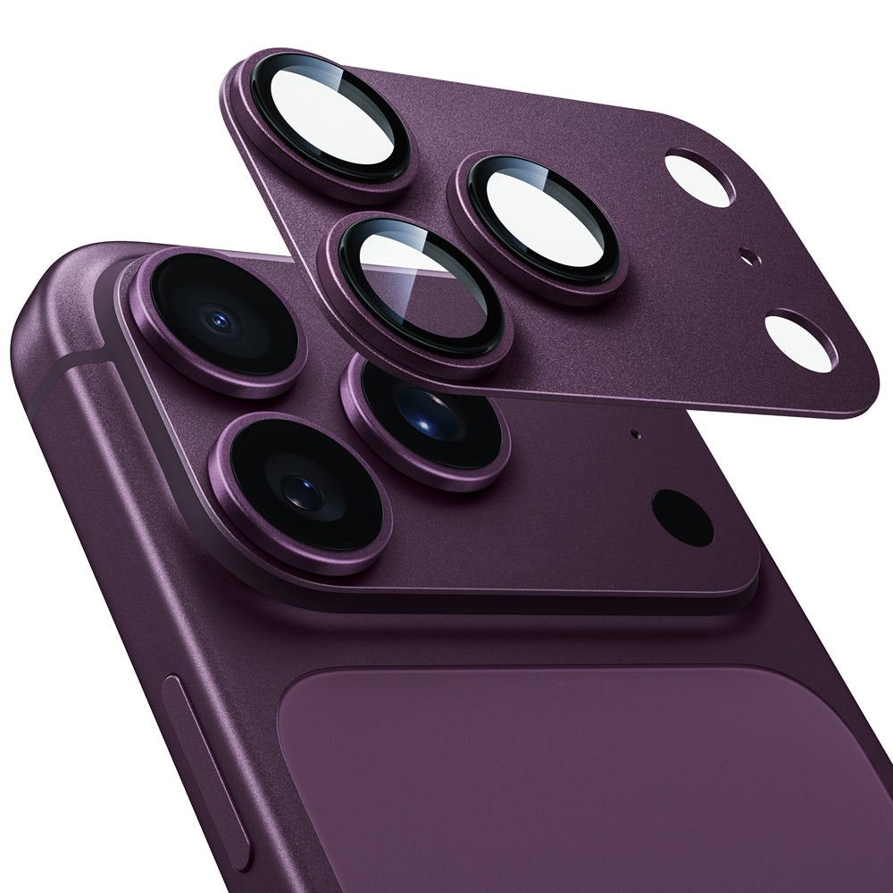 アルミ合金 カメラカバー レンズ全体保護 高透明 9H強化ガラス 耐衝撃 ケース干渉なし iPhone 17/18シリーズ用