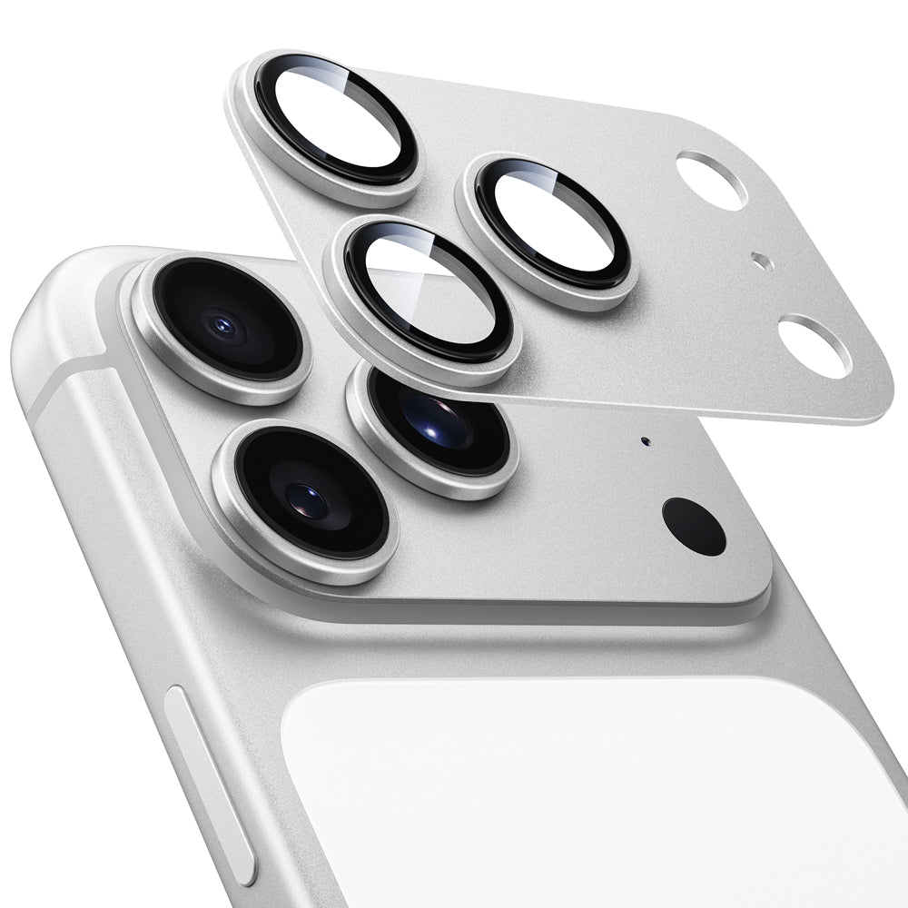 アルミ合金 カメラカバー レンズ全体保護 高透明 9H強化ガラス 耐衝撃 ケース干渉なし iPhone 17/18シリーズ用