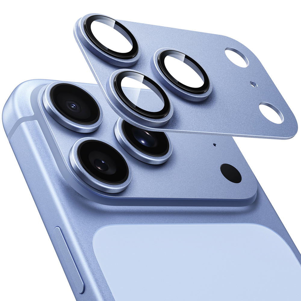 アルミ合金 カメラカバー レンズ全体保護 高透明 9H強化ガラス 耐衝撃 ケース干渉なし iPhone 17/18シリーズ用