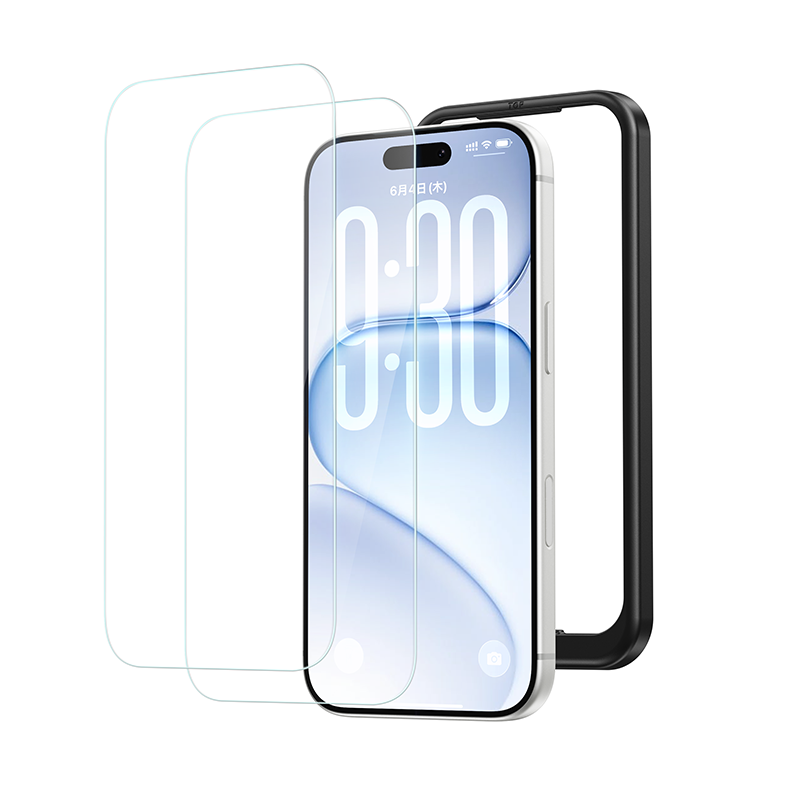NIMASO Tempered Glass Film for iPhone 17/Pro/Pro Max/Air, Shockproof, with Guide Frame (2-Pack) 