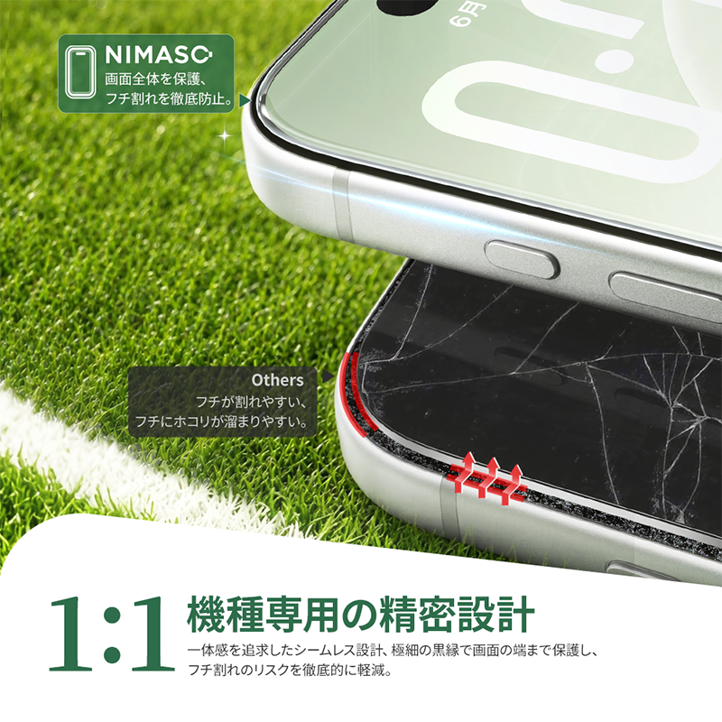 NIMASO Tempered Glass Film for iPhone 17/Pro/Pro Max/Air, Shockproof, with Guide Frame (2-Pack) 