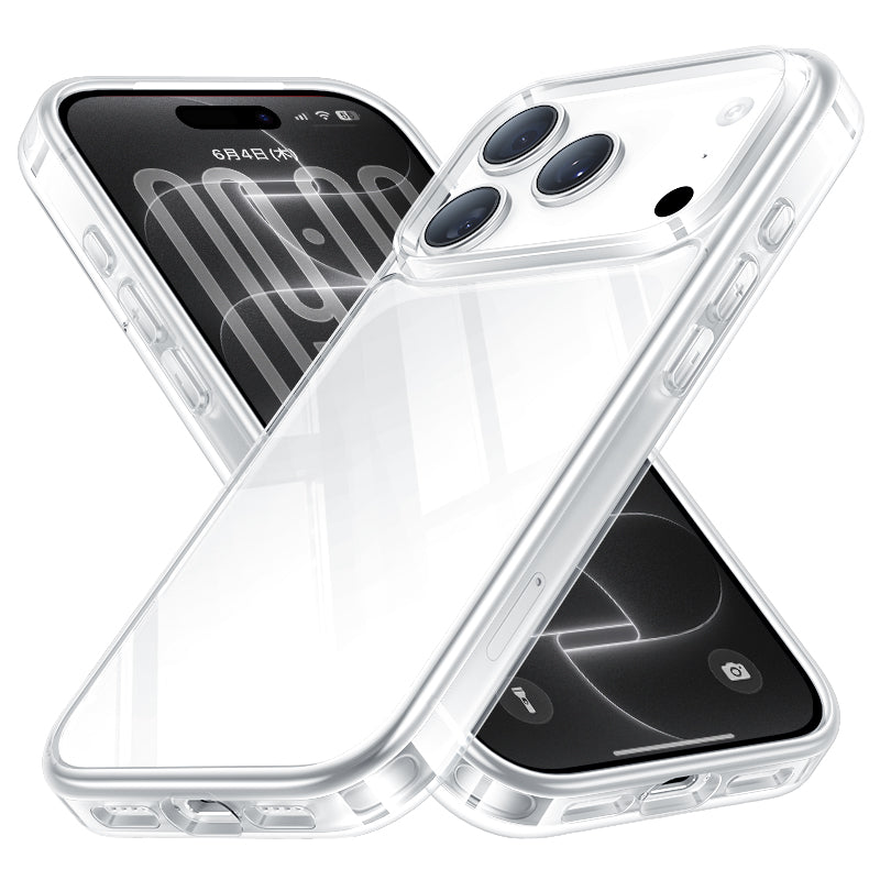 NIMASO Case for iPhone 17/Pro/Pro Max/Air, Clear/Matte, Tempered Glass, 9H Hardness, Impact Resistant, Anti-Yellowing (Ice Crystal Series) 