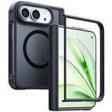 【黒羽シリーズ】半透明マットケース MagSafe対応 iPhone Duo用 指紋防止 耐衝撃 軽量薄型 セパレート構造