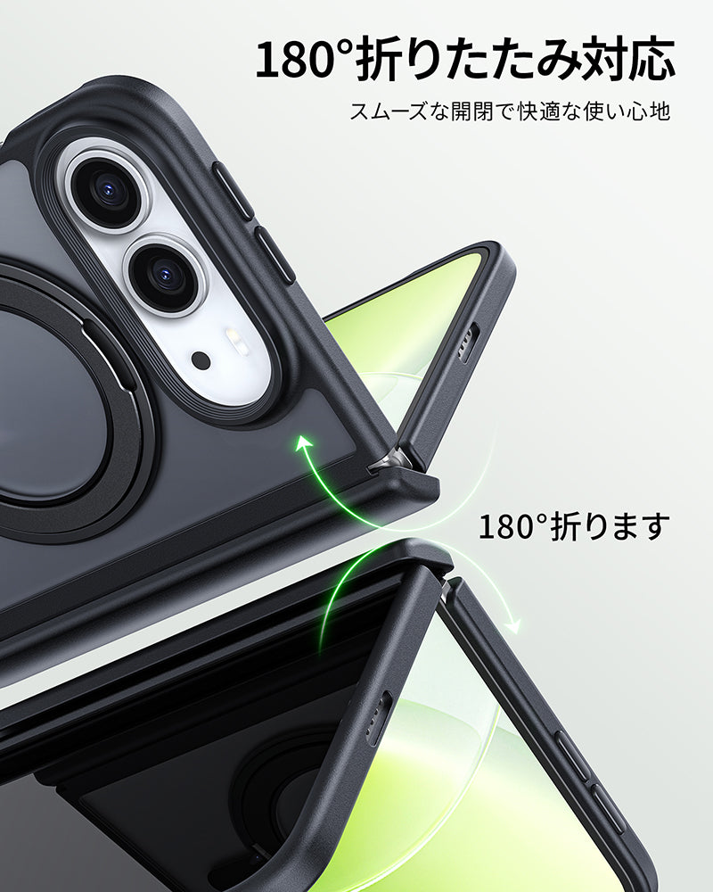 【美品】iPhone11②黒 128G/SIMフリー 保護ガラス・ソフトケース付 iPhone Duo 折りたたみケース 360°回転リング・指紋が付きにくいマット