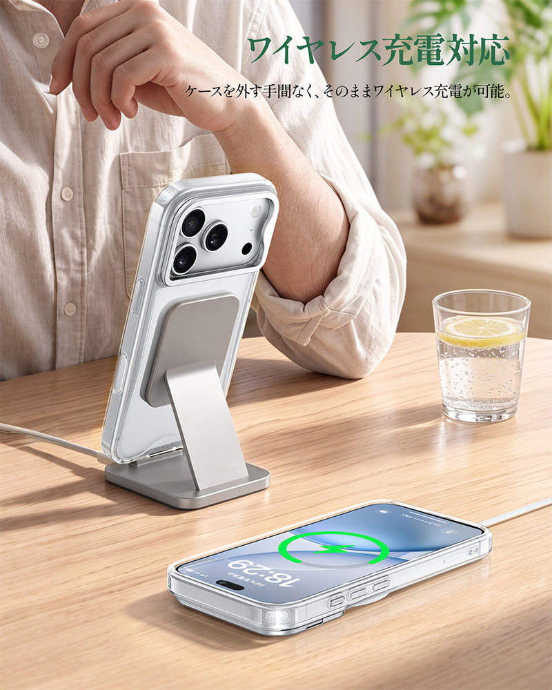 NIMASO 機巧シリーズ iPhone 18/17 カメラスタンドクリアケース・薄型