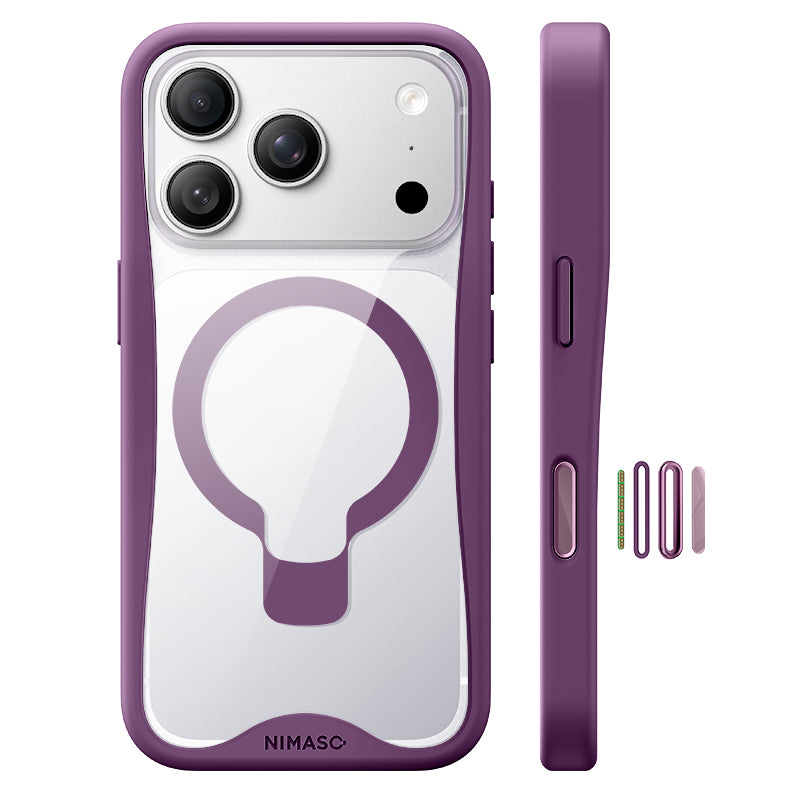 NIMASO 優雅シリーズ iPhone 18/17 MagSafe対応透明クリアケース 握り