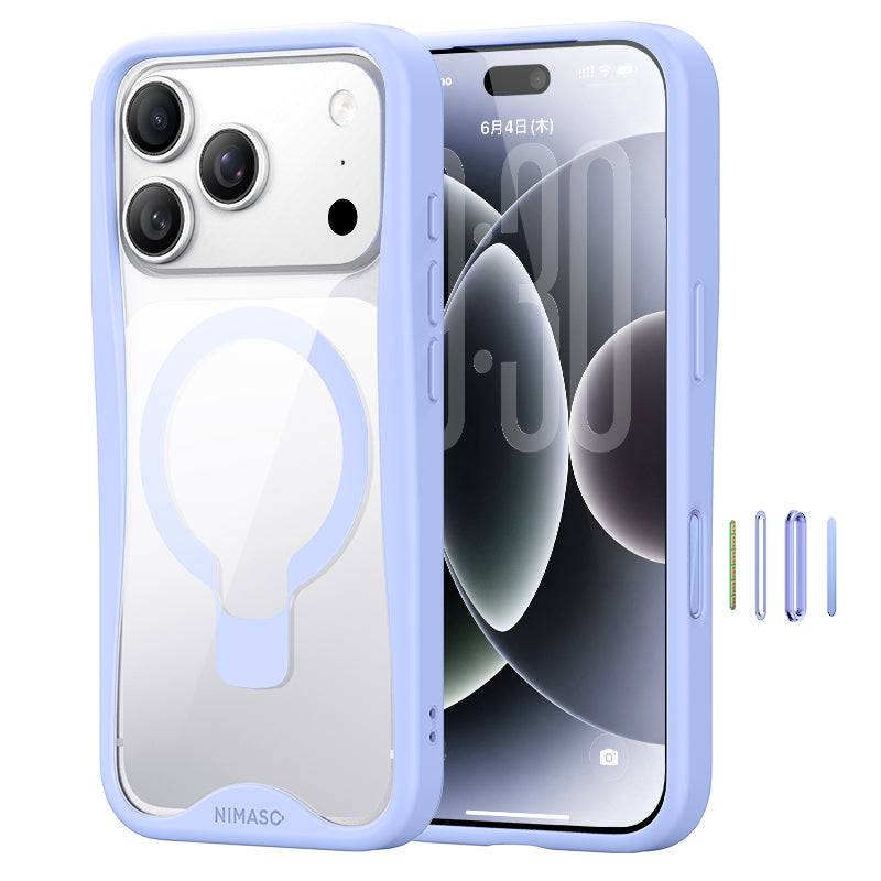 NIMASO 優雅シリーズ iPhone 18/17 MagSafe対応透明クリアケース 握り