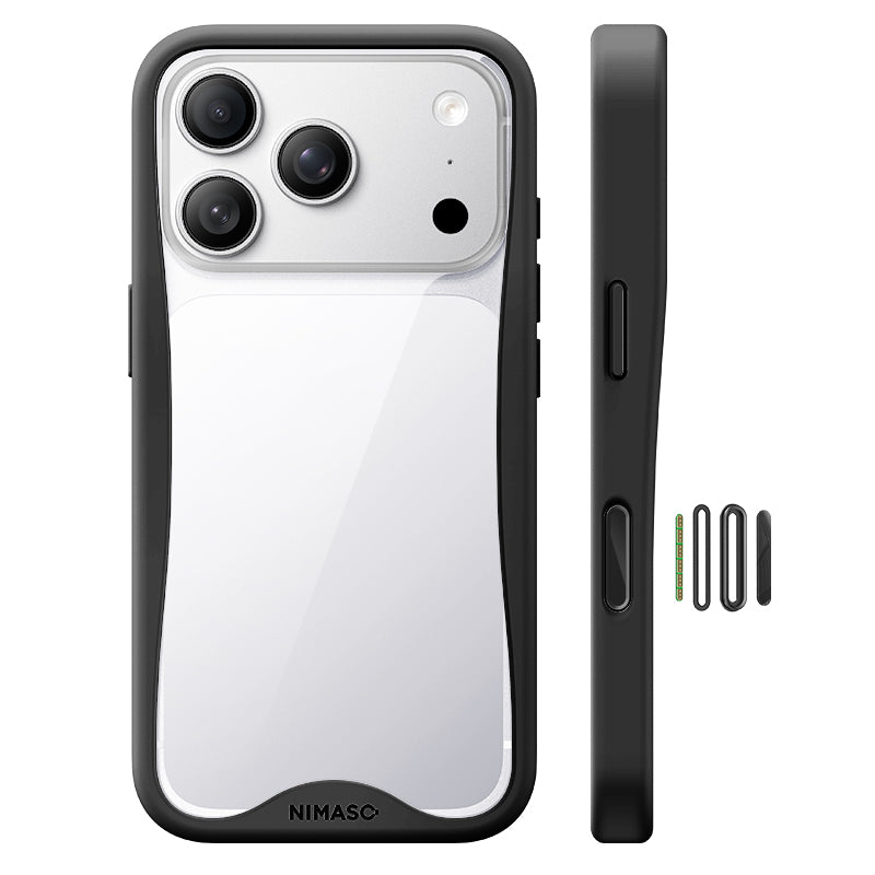 NIMASO 優雅シリーズ iPhone 18/17 クリアケース 黄変しにくい・耐衝撃