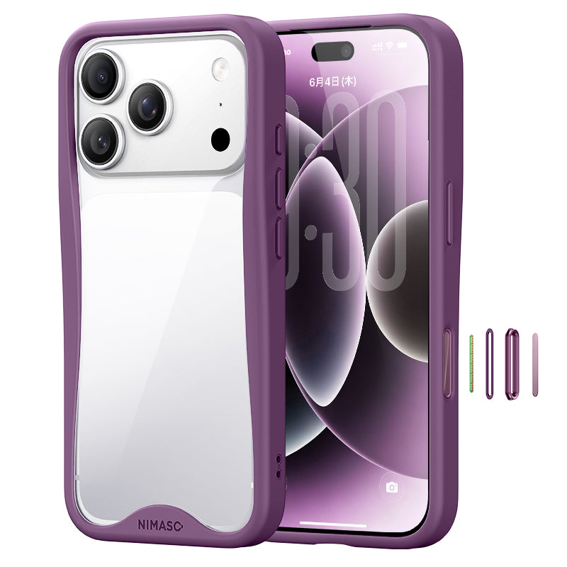 NIMASO 優雅シリーズ iPhone 18/17 クリアケース 黄変しにくい・耐衝撃
